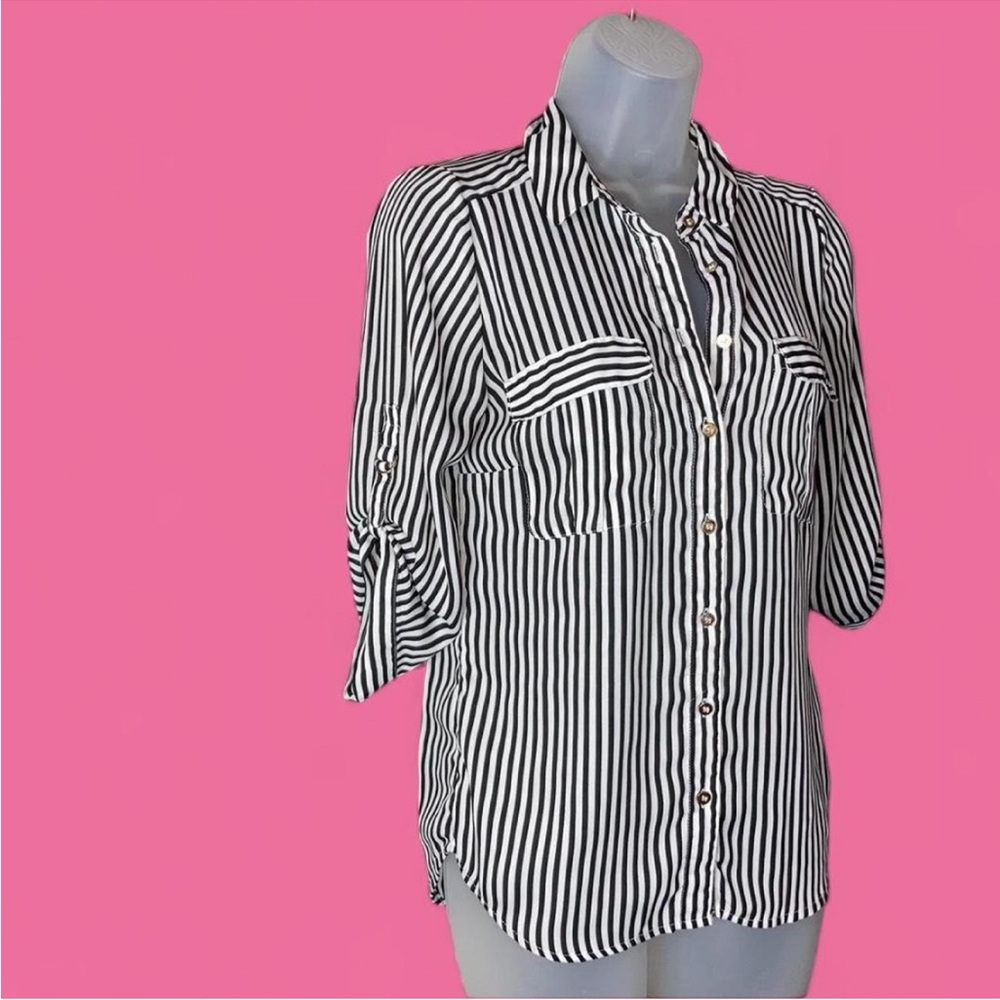 H&M Striped Button Down Top 4